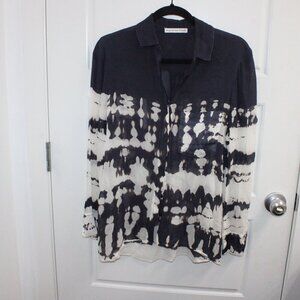 Young Fabulous & Broke Abstract Tie-Dye Button‎ Front Shirt Blouse Size XSmall